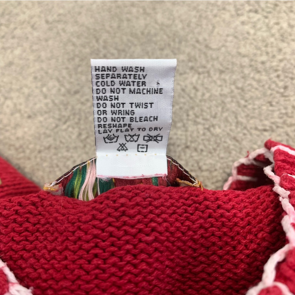 Vintage Knit Red Cat Sweater Size Large Button Front Cardigan - Picture 13 of 16